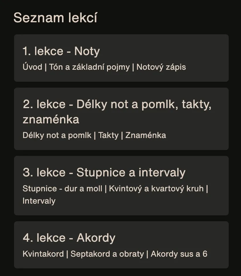 Ukázka z lekcí online kurzu Hudební teorie od Adama Albrechta