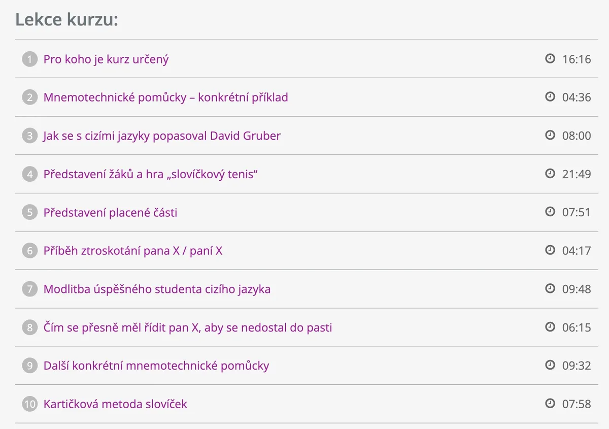 Online lekce kurzu angličtiny Davida Grubera na PC, mobilu i tabletu