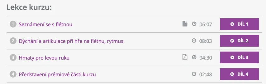 Online kurz Hra na zobcovou flétnu od lektorky Daniely Vránové