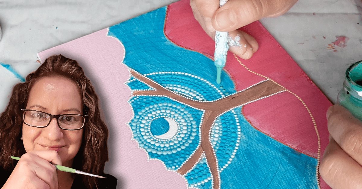 Tečkovaný strom života, ukázka z online kurzu dot paintingu od Lucie Čapkové